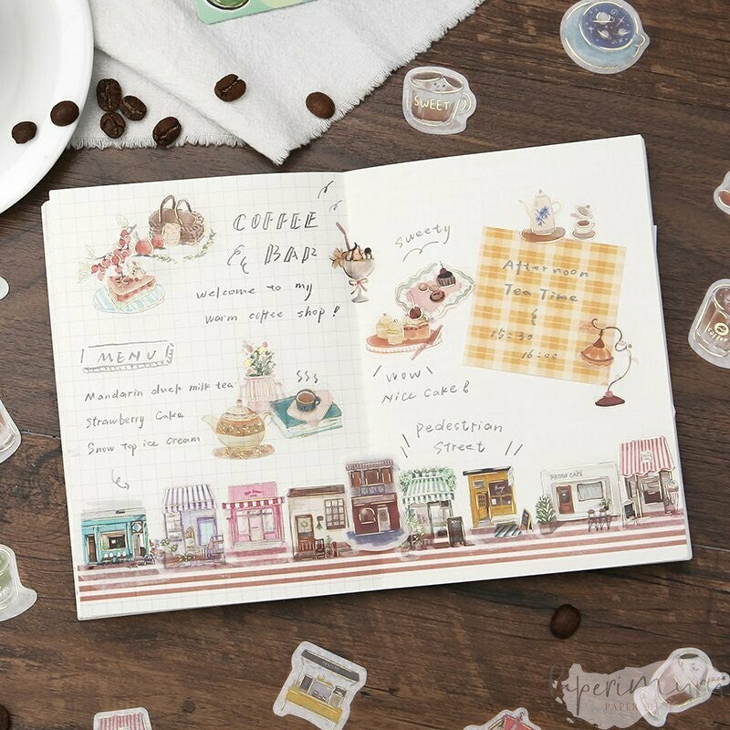 Washi Sticker Cool Cafes Foil