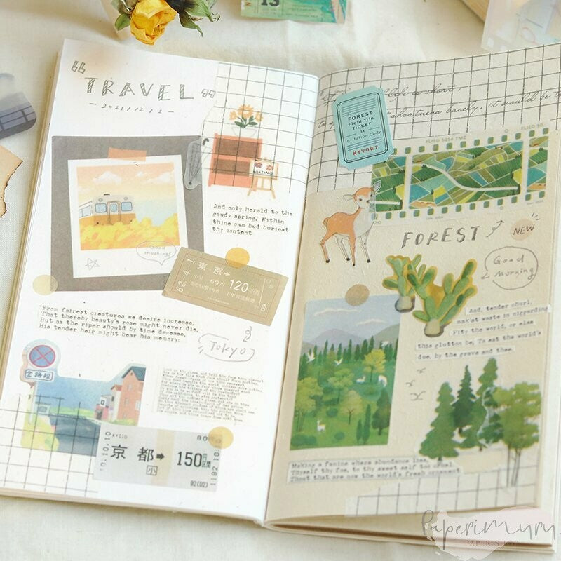 Washi Sticker Flakes Travel Diary Forest