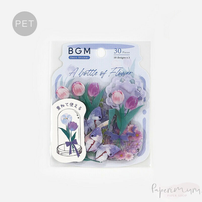 BGM PET Sticker Set Flower Blooms in a Bottle Violet