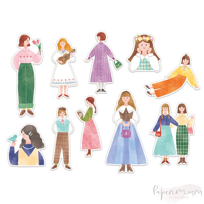 Amie Retro Girl Stickers