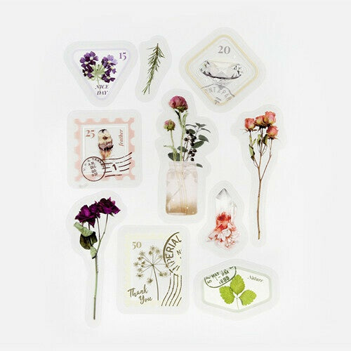 BGM PET Sticker Set Garden Post Office Dried Flowers