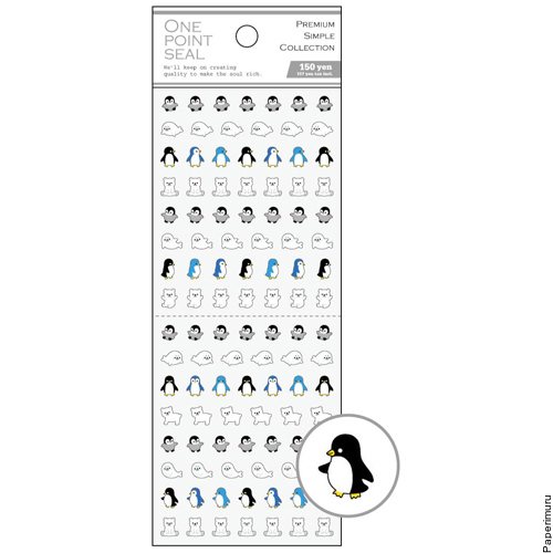 One Point Seal Penguin and Polar Bear Stickers
