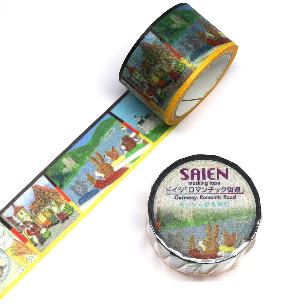 Saien 25mm Washiteippi Rabbit Lapin World Trip Germany-Romantic Road
