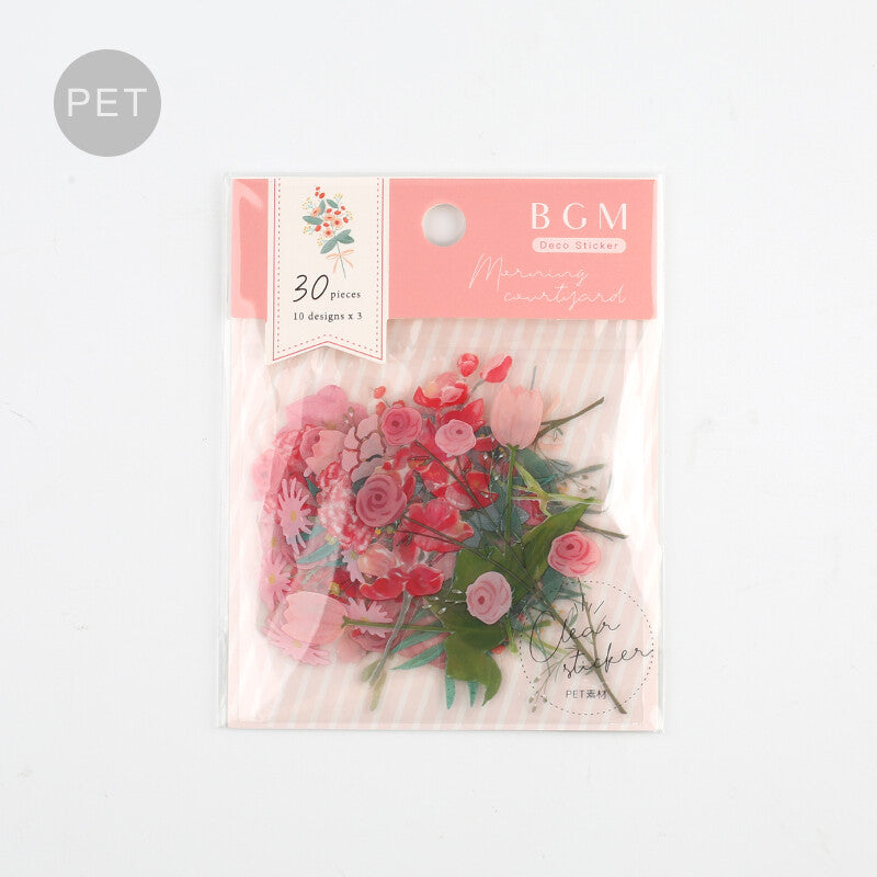 BGM Morning Courtyard Flower Sticker Set Pink