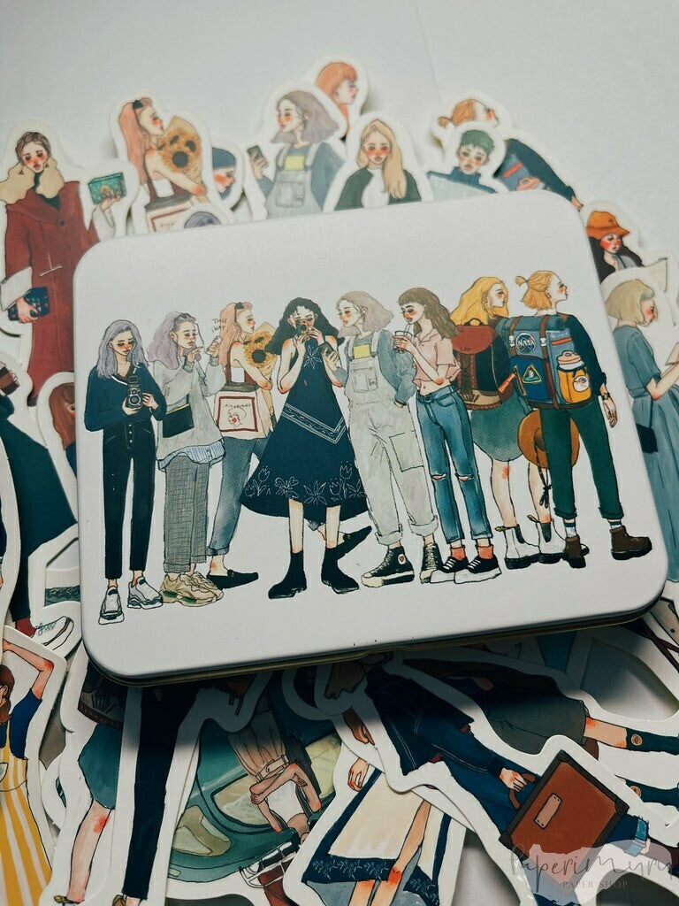 Bon Voyage 30 pcs Sticker Set in a Metal Tin
